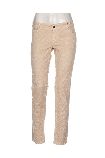think chic pantalons femme de couleur beige