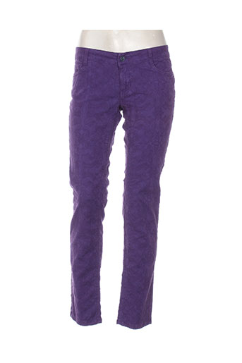 think chic pantalons femme de couleur violet