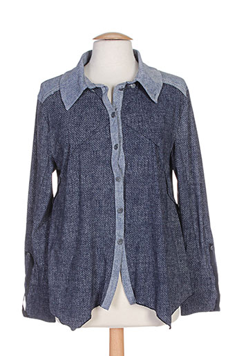 my square chemises femme de couleur bleu