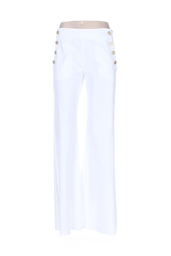 maxmara pantalons femme de couleur blanc