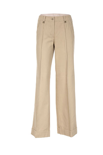 luisa cerano pantalons femme de couleur beige