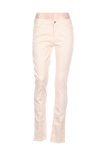 trussardi jeans pantalons femme de couleur beige