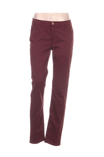 trussardi jeans pantalons femme de couleur rouge