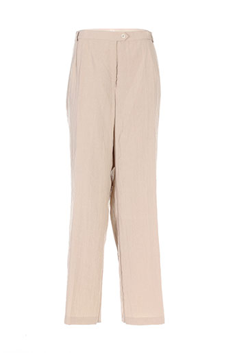 frank walder pantalons femme de couleur beige