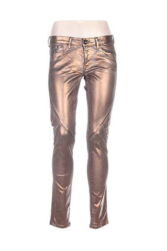 pepe jeans pantalons femme de couleur marron