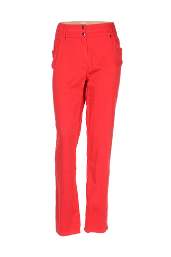 pause cafe pantalons femme de couleur rouge
