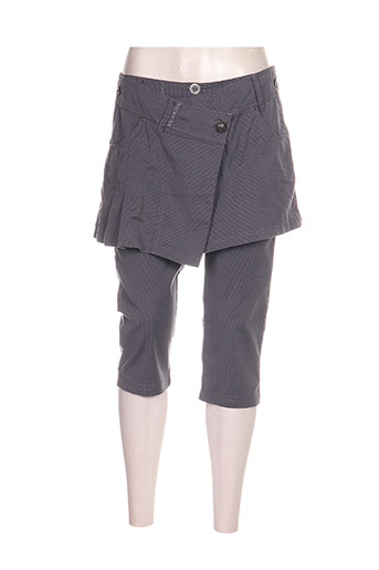 double one peace pantacourts femme de couleur gris