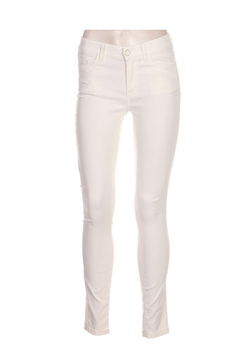 marella pantalons femme de couleur blanc