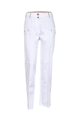 pause cafe pantalons femme de couleur blanc