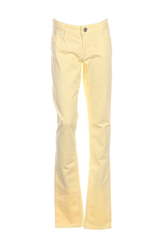 le temps des cerises pantalons fille de couleur jaune