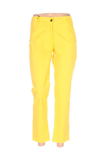 zeli pantalons femme de couleur jaune