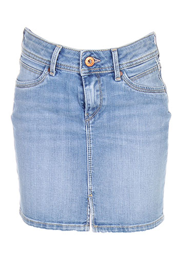 pepe jeans jupes fille de couleur bleu