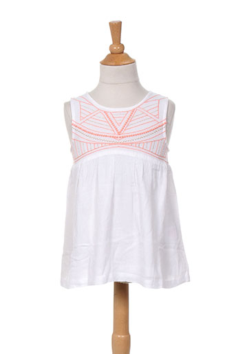 3 pommes chemises fille de couleur blanc