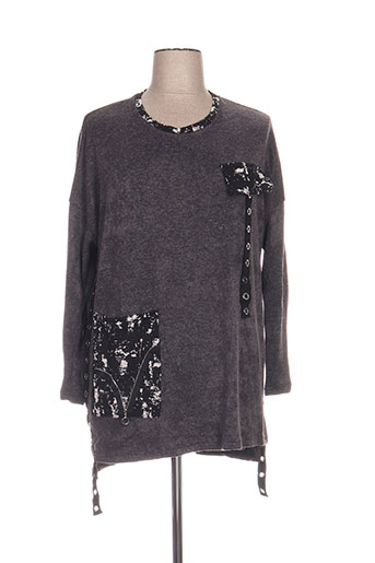 pomme rouge pulls femme de couleur gris