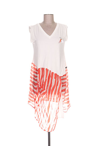 poissons blancs robes femme de couleur orange