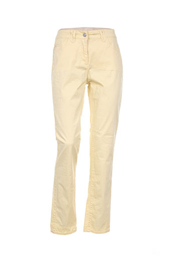 brandtex pantalons femme de couleur jaune