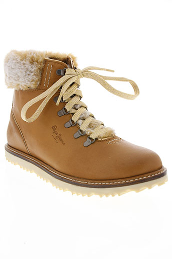 pepe jeans chaussures femme de couleur marron