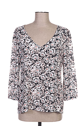 blanc boheme chemises femme de couleur noir
