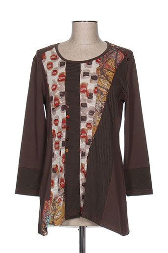 jean gabriel t-shirts femme de couleur marron