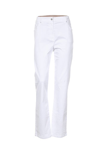 pause cafe pantalons femme de couleur blanc