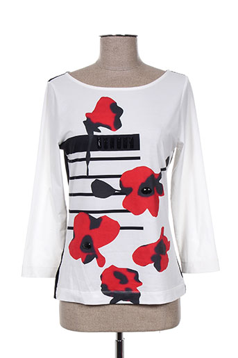 bleu blanc rouge t-shirts femme de couleur blanc