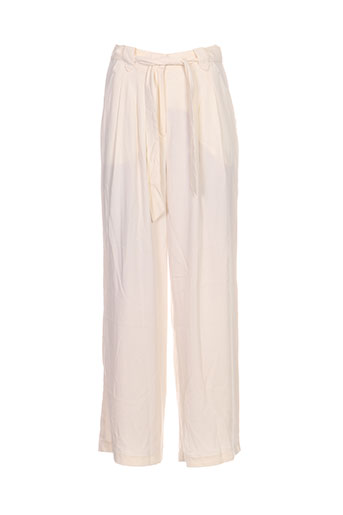 ichi pantalons femme de couleur beige