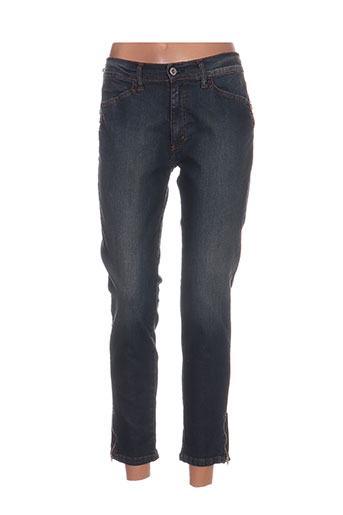 desgaste jeans femme de couleur bleu