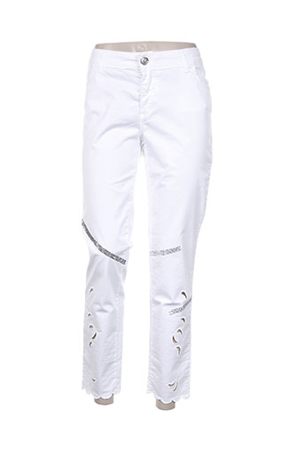 daniela dallavalle pantalons femme de couleur blanc