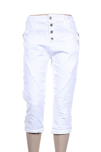 karostar pantacourts femme de couleur blanc