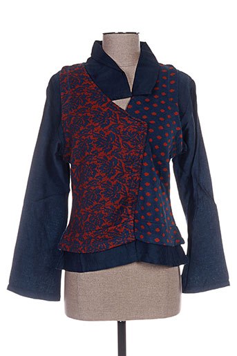 nid d'abeille gilets femme de couleur bleu