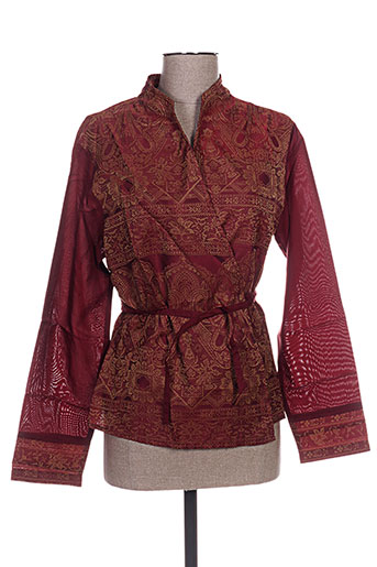 nid d'abeille gilets femme de couleur rouge