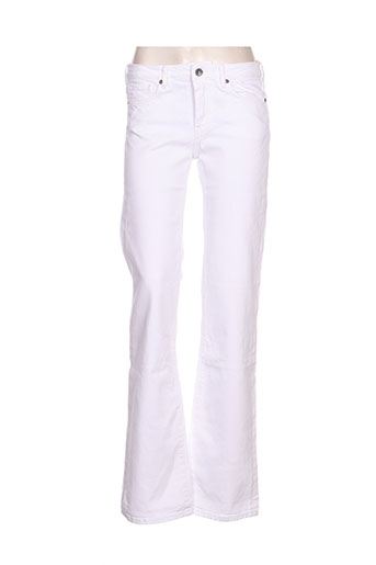 pepe jeans pantalons femme de couleur blanc