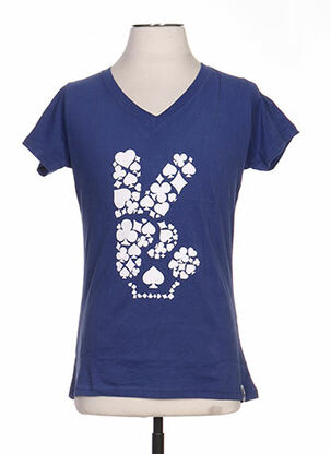 T-shirt manches courtes bleu TPTK pour femme