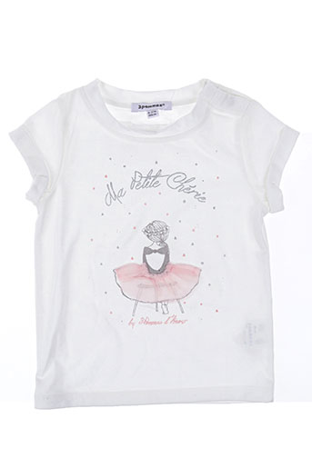 3 pommes t-shirts fille de couleur blanc