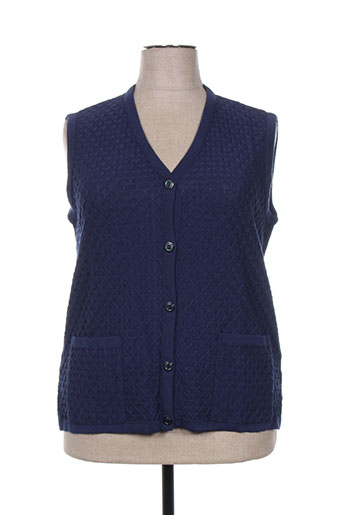 bonneterie creusoise gilets femme de couleur bleu