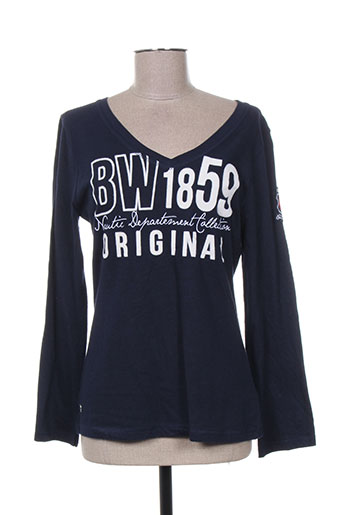 black wellis t-shirts femme de couleur bleu