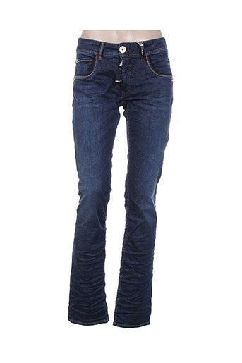 high jeans femme de couleur bleu