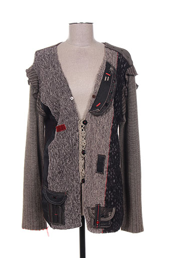 tricot chic vestes femme de couleur marron