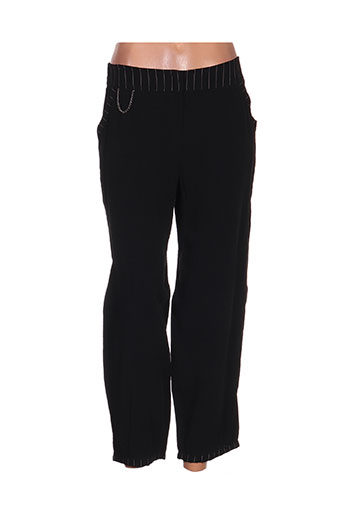 double jeu pantalons femme de couleur noir