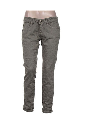 almanegra pantalons femme de couleur vert
