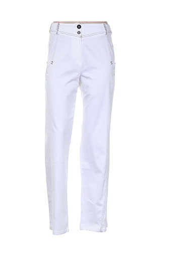 pause cafe pantalons femme de couleur blanc