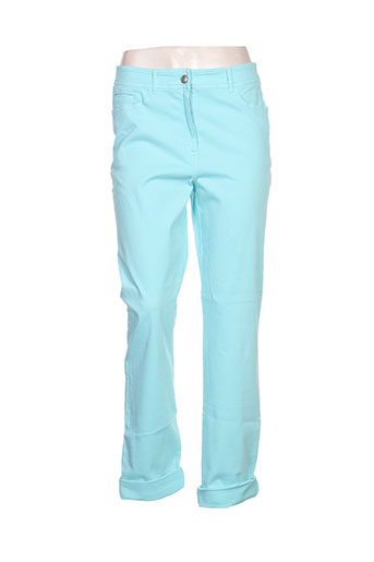 pause cafe pantalons femme de couleur bleu