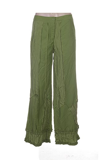 l33 pantalons femme de couleur vert