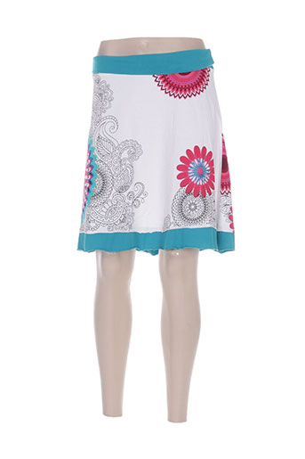coton du monde jupes femme de couleur bleu