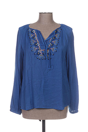 color block chemises femme de couleur bleu