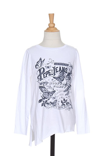 pepe jeans t-shirts fille de couleur blanc