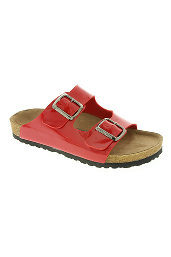 birkenstock chaussures femme de couleur rouge