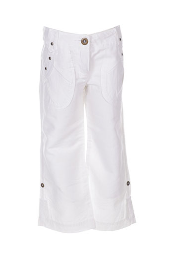 jean bourget pantalons fille de couleur blanc