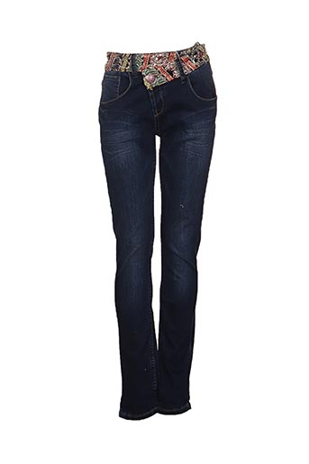 desigual jeans femme de couleur bleu