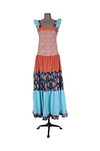 zoe la fee robes femme de couleur orange